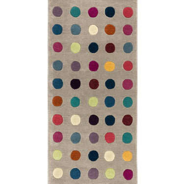 Funk Spotty Hand Tufted Wool Multi Coloured Rug Hall Runner Round
