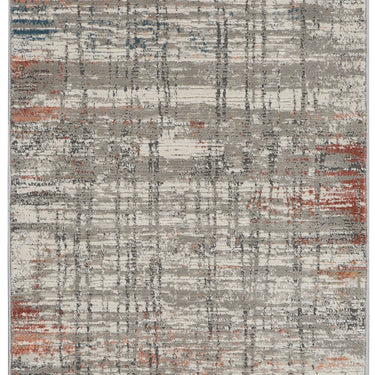 Rustic Textures RUS12 Modern Painterly Abstract Hallway Runner in Grey Multi Colours