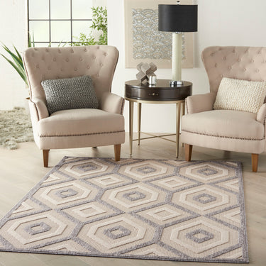 By Cozumel CZM02 3D Cream Hand-Carved Polypropylene Abstract Geometric Rug
