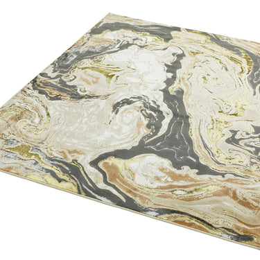 Aurora AU08 Marbled Metallic Gold Grey Modern Shiny Designer Rug