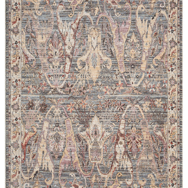 Alia 697GH Short Pile Blue Polypropylene Traditional Abstract Floral Rug
