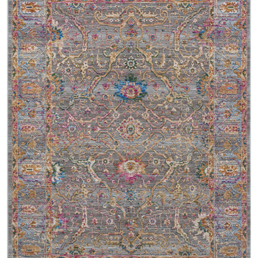 Soujorn Berg Modern Traditional Bordered Floral Rug, Hall Runner in Multi Coloured