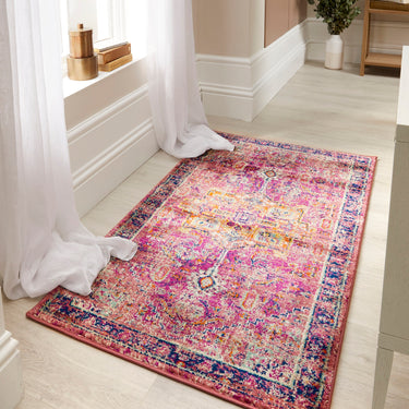 Origins Granada Traditional Bordered Rug & Hallway Runner in Ruby