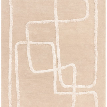 Matrix Infinity Retro Tufted Soft Silky Sand Natural Wool Viscose Abstract Geometric Rug