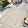 Origins Atlas Diamond Cream Indoor Outdoor Geometric Textured Striped Rug - Medium 120x170 cm (4'x5'6")