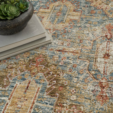 Nourison Sahar Elegance SHR01 Blue Persian Traditional Vintage Floral Rug