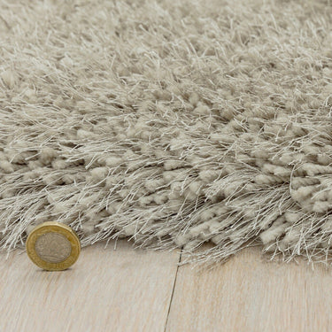 Asiatic London Cascade Cosy Soft High Pile Silky Shiny Hand-Woven Shaggy Textured Round Rug 160x160 cm