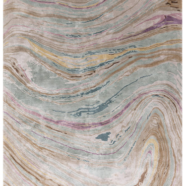 Katherine Carnaby Tuscany Silk Abalone Marble Rug Premium Hand Woven Luxury Abstract Shiny Multi Rug