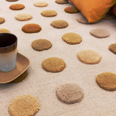 Asiatic London Dotty 3D Spotty Tufted Gold Yellow Hand-Carved Wool Viscose Cotton Rug