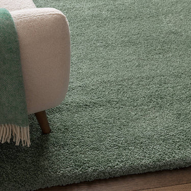 Asiatic London Atlas Thick Pile Sage Green Polypropylene Shaggy Textured Rug