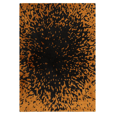 Asiatic London Wilder Splash Charcoal Orange Animal Inspired Cotton Textured Modern Rug