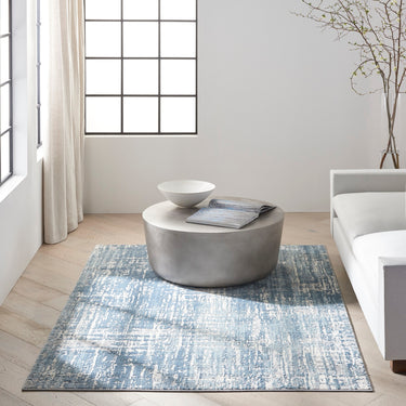 Calvin Enchanting ECH04 Seaglass Blue Ivory Polypropylene Abstract Modern Rug - Large 160x221 cm (5'3"x7'3")