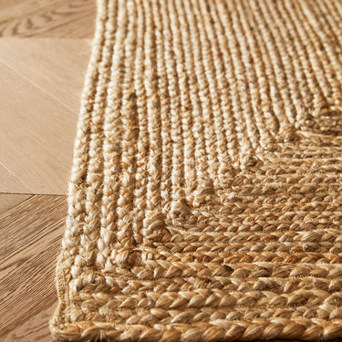 Origins Jute Extra Hand Made Braid Stitched Wool Rug in Natural