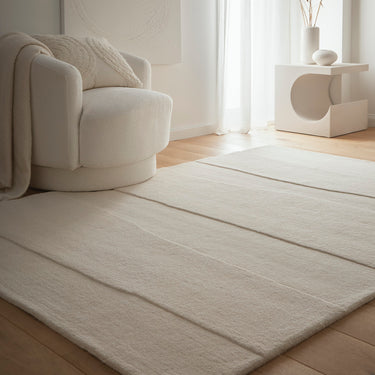 Origins Sculptured Rock Tufted Cream Wool Textured Modern Rug - X-Large 200x290 cm (6'7"x9'6")