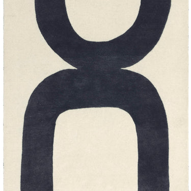 Asiatic London Canvas Balance Retro Tufted Cream Black Handmade Wool Abstract Geometric Rug