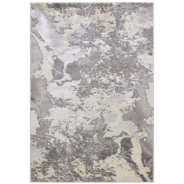 Modern Marbled Rug Gild Abstract Silky Rug in Silver Gold