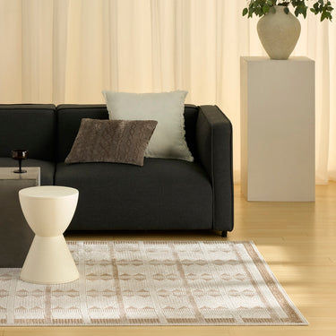 Nourison Nordic NRC06 Scandinavian Design Taupe Geometric Textured Rug