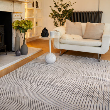Origins Mamara Geometric Stripes Linear Modern Abstract Rug in Multi