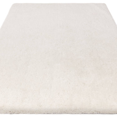 Opulence Ivory Luxurious Shine Fluffy Soft Tufted Cotton Shaggy Textured Rug