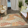 Nourison Aloha ALH18 Sage Green Rose Indoor Outdoor Washable Polypropylene Floral Rug - Medium 107x168 cm (3'6"x5'6")