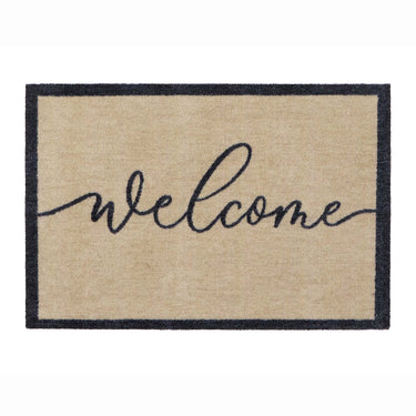 My Nylon Pattern Welcome Linear Washable Non-Slip Bordered Rug 50x75 cm