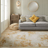 Consept Looms Lux LUX11 Machine Gold Washable Non-Slip Abstract Geometric Rug - Medium 120x180 cm (4'x6')