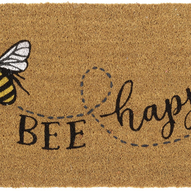 My Printed Coir Bee Happy Non-Slip Doormat 45x75 cm