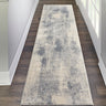 Nourison Rustic Textures RUS02 Ivory Blue Jute Polypropylene Abstract Textured Hallway Runner Rug