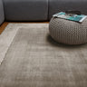 Ascot Modern Plain Hand Woven Wool Viscose Bordered Taupe Rug - Small 80x150 cm (2'6"x5')