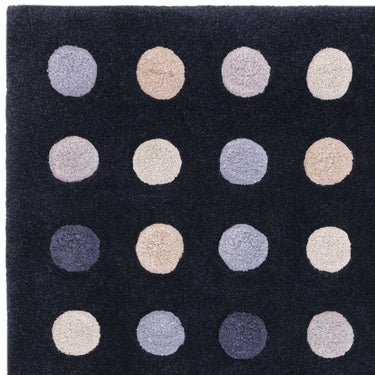 Asiatic London Dotty 3D Spotty Tufted Navy Blue Hand-Carved Wool Viscose Cotton Rug