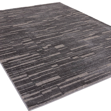 Asiatic London Axel AX07 Chevron Charcoal Polypropylene Textured Striped Scandi Rug