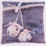 Christmas Nordic Boubles Blue Washable Cotton Soft Cushion 45x45 cm