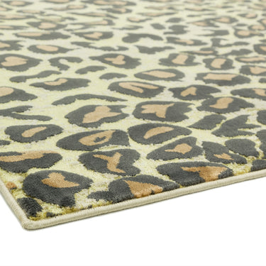 Quantum Leopard Print QU01 High Shine Rug in Beige Brown