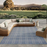 Horizon Grid HOZ04 Pattern Patio Navy Blue Indoor Outdoor Polypropylene Geometric Rug - 152 x 213 cm (5'x7')