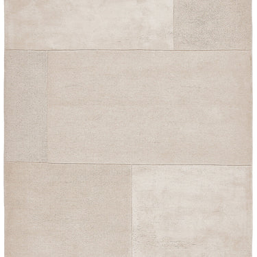 Tate Blocks Ivory Hand-Carved Wool Viscose Geometric Rug - Medium 120x170 cm (4'x5'6")