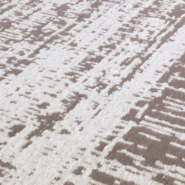 Asiatic London Beau White Monochrome Short Pile Cotton Chenille Abstract Rug