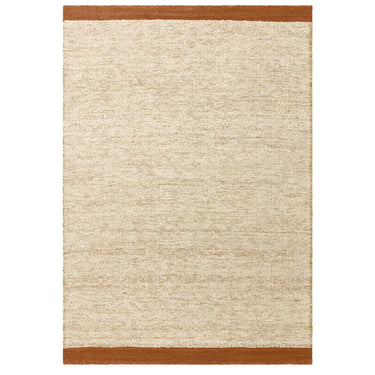 Asiatic London Lima Natural Weaves Rust Contrasting Edge Hand-Woven Wool Cotton Textured Rug
