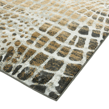 Quantum Giraffe Print QU02 High Shine Rug in Beige Brown