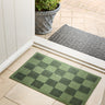 Checkerboard Green Washable Non-Slip Indoor Rug and Runner - Small 50 x 75 cm (2'x2'5")