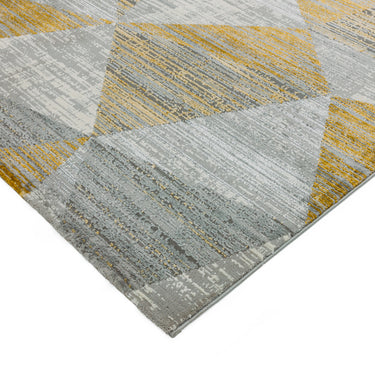 Orion Blocks Rug Geometric Abstract Soft Silky Silver Yellow, Blue, Heather Rug
