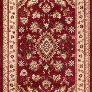 Traditional Sherborne Classic Bordered Rug Hallway Runner in Red