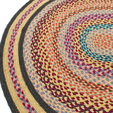Origins Extra Colourful Oval Multicolour Handmade Jute Braided Bordered Rug 160x230 cm