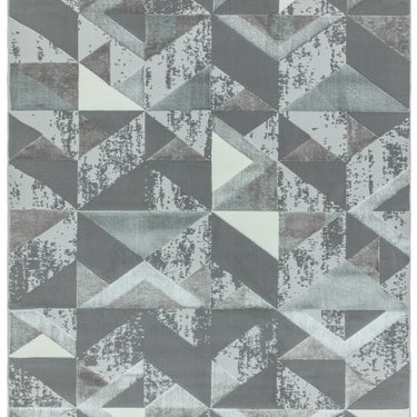 Orion Flag Modern Geometric Metallic Rug in Silver, Pink and Grey
