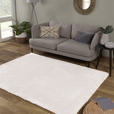 Lulu Plain Extra Soft Shaggy Rug in Ivory