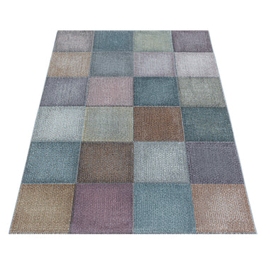 Ottowa 4202 Modern Abstract Squared Blocks Design Multi Colours Rug in Extra Large 200x290 cm (6'7"x9'6")
