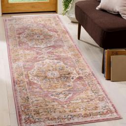 Nova 9047 Traditional Vintage Soft Rug Hallway Runner in Terracotta