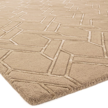 Asiatic London Nexus FL05 Fine Lines Trellis Sand Beige Hand-Carved Wool Viscose Geometric Rug 120x170 cm