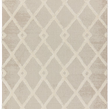 Monty MN07 Diamond Geometric Indoor Outdoor Rug in Beige Cream