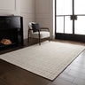 Thatch Cream Hand Woven Wool Rug Checked  Pattern Neutral Undyed Wool Blend in Ecru - Medium 120x170 cm (4'x5'6")