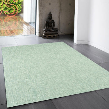 Tweed Duck Egg Wool Hand Woven Rug in Very Large Size 200 x 300 cm